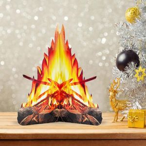 Christmas Decorations Artificial Fire Fake Flame Cardboard Bonfire Decoration 3D Happy Halloween Party Home Creative