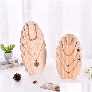 Jewelry Pouches Bags Jewelry Pouches Bags Detachable Wooden Necklace Pendant Display Hanging Board Chain Bracelet Organizer Shelf St Dh7Fp