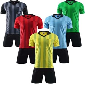 Running Sets Referee uniform Football Jersey soccer Short sleeve tracksuit men Sportswear shirt shorts Judge training suit 220923