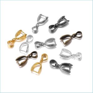 Clasps Hooks 50Pcs/Lot Gold Copper Pendant Clasps Hook Bails Clips Connectors For Jewelry Making Diy Necklace Pendants Clasp 930 T2 Dhcdn