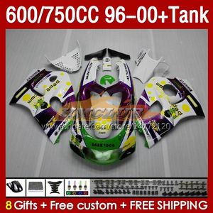 Tanque de carenagens para Suzuki Srad GSXR600 GSXR 600 750 CC 1996 1997 1998 1999 2000 Body 156no.65 GSXR750 600CC GSX-R750 750CC 96-00 GSXR-600 96 97 98 99 00 Faoking Green Green Green