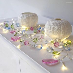 Строки 1,5 м 10 -led Fairy Crystal Bead String String Licht Kerstboom Krans Batterij Decorative Vakantie Wedding Party Home Decoratie Led