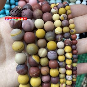 Beads Matte Natural Mookaite Mookite Stone Round Loose Spacer For Jewelry Making DIY Bracelets Necklaces 15" 4 6 8 10 12MM