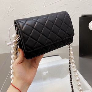 Luxury Designer bag Shoulder Handbags C Quality High Fashion women wallets Clutch totes CrossBody cowhide Pearl chain tofu bags Ladies purse 5A handbag with logo