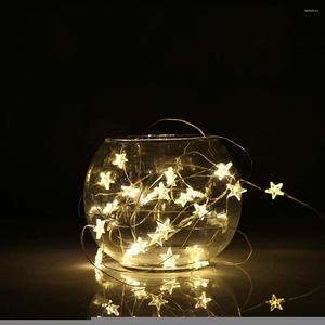 Str￤ngar 2/3M LED Copper Wire Star Curtain String Lights Lamp Fairy Lighting For Outdoor Wedding Christ Christmas Decoration Battery Operated