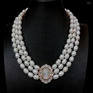 Anh nger Halsketten klassische Stil Multi Str nge Reis Perlenkette Reihen S wasserschluck