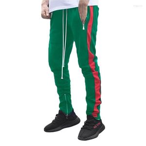 Herrbyxor Men 2022 Fashion Casual Men Fitness Leg Trousers Zip Up Joggers Stitching Zipper Loose Long Workout Legging Sweatpants1