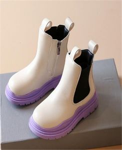 Moda çocuklar Martin Boots Sonbahar Kış Çocuk Ayak bileği Chelsea Boot Bebek Kız Kız Ayakkabı Yumuşak Toddlers Ayakkabı