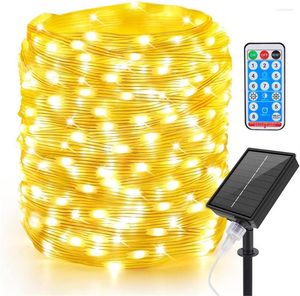 Stringhe Solare LED Corda Luce Esterna 20/50 / 100M Tubo Di Natale Fata String Plug In Per Patio Decorazione Della Festa Nuziale