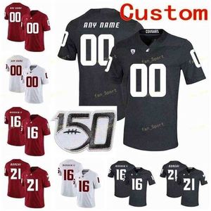 SJ NCAA College Jerseys Washington State Cougars 3 Tyler Hilinski 32 James Williams 34 Steve Gleason 37 Justus Rogers Custom Football zszyte