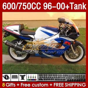 Tank Fairings For SUZUKI SRAD GSXR600 GSXR 750 600 CC 1996-2000 156No.145 GSXR-600 GSXR750 750CC 1996 1997 1998 1999 2000 GSX-R750 600CC 96 97 98 99 00 Fairing stock blue