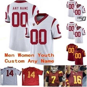 SJカスタムUSCトロイの木馬カレッジフットボールジャージ7マットバークリー9 Juju Smith-Schuster 9 Kedon Slovis Men Women Youth Stitched