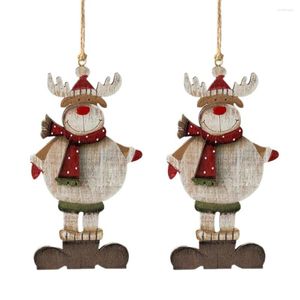 Dekoracje świąteczne drewniane malowane wisiorek 8 x 15 cm / 7 9 13 cm lekkie trwałe dekoracje wielokolorowe
