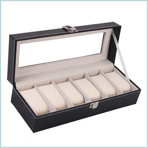 Jewelry Boxes Window Organizer Box For Save 6 Wrist Watches 656 Q2 Drop Delivery 2021 Jewelry Packaging Display Dhseller2010 Dhqlv