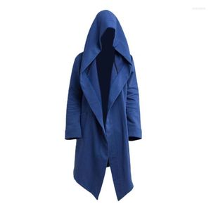 Men's Jackets Men's Men Coat Gothic Hooded Sweatshirts Black Gown Hip Hop Mantle Hoodies Fashion Open Jacket Long Sleeves Cloak