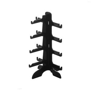 Hooks Home Storage Space Saving Show Counter Plastic 4 Layers Stable Vertical Sunglass Rack Display Stand Easy Clean Decoration