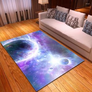 Mattor Nordic Galaxy Space 3D Tryckt stor storlek för vardagsrum sovrumsområde mattor supermjuk flanellstall heminredning matta/matta