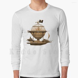 Men's Hoodies Steampunkesque Vintage Air Balloon Airship Thing Hoodie Long Sleeve Steampunk Balloons