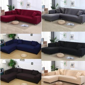 Stoelbedekkingen Stretch Elastic Bank Sofa Cover 1/2/3/4 Seater Loveseat Sofacovers Single Two L-Style Slipcover