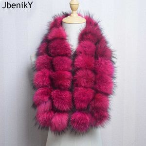 Шарфы новый стиль мода роскошные женщины настоящий rcoon fur pompom Леди зима теплый натуральный шарф -шарф пушистый подлинный глупца Y2209