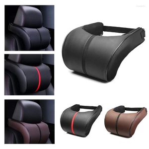 Seat Cushions PU Leather Car Auto Neck Pillow Memory Foam Head Rest Headrest Cushion Accessories Interior