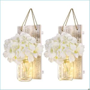 Party Decoration PartyKindom 2st Vintage Patio Hanging Lights Home Decor Sconces Hydrangea Floral Decorative Wall Drop Delivery 2021 DH1AP