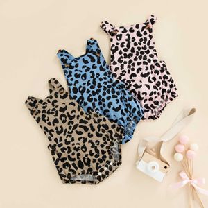 Pagliaccetti 018 mesi Toddler Baby Girl Summer Pagliaccetti Cute Leopard Print Casual Newborn senza maniche Jarretel Tuta J220922