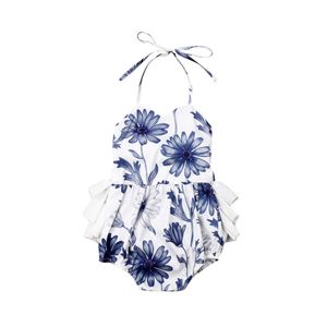 Rompers Wholesale Summer Newborn Baby Girl Romper Sleeveless Jumpsuit Outfits Sunsuit Clothing Baby Girls Floral Clothing J220922