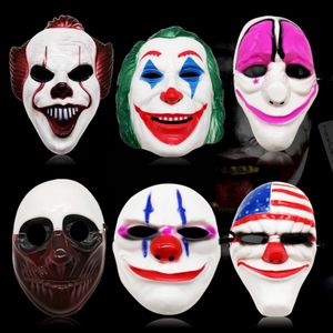 Film Korkunç Sert Plastik Maske Wig Parti Kostümü Palyaço DC Maskesi Kara Şövalye Cosplay Korku Joker Maskesi Prop Cadılar Bayramı FY7941 P0924