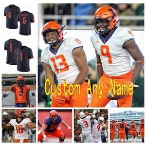 SJ Custom Illinois Fighting Illini College Footbald Jerseys 8 MJ Rivers II 80 Эдвин Картер 85 Whitney Mercilus 86 Женщины Донни Наварро сшиты