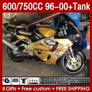 Tanques de tanques para Suzuki Srad GSXR600 GSXR 750 600 CC 1996-2000 156NO.144 GSXR-600 GSXR750 750CC 1996 1997 1998 1999 2000 GSX-R750 600CC 96 97 98 99 00 Faoken Golden