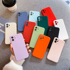 Candy Color Silicone Phone Case для iPhone 15 14 13 12 11 Pro Max 12 Mini X XS Max XR Matte Soft TPU