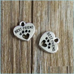 Charms 100Pcs/Lot Mixing Animal Dog Paw Prints Bones Bowl Charm Pendant Necklace Bracelet Diy Jewelry Making Finding A40 Drop Deliv Dhekt