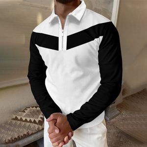 Erkek Polos Yeni Sonbahar Tee 2xl 3xl Gömlek Erkek Uzun Kollu Yakel Siyah Beyaz Renk Batı Gevşek Polos Lüks Adam Polo Gömlek