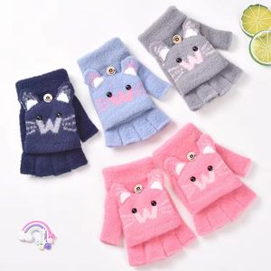 Cartoon Baby Mittens Winter Warm Girl Gloves Knitted Children Toddler Teething Mitten Gloves Kids 6-13 Years 20220924 E3