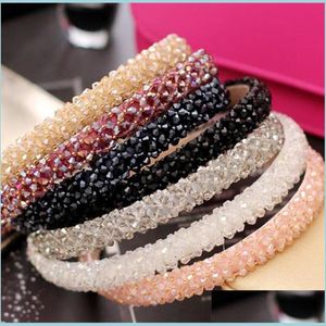 ヘッドバンド新しいMticolor Crystal Glass HeadBand Fashion Handmade Hair Band for Women Girls Accessoriesヘアバンドジュエリードロップ配信DHRBM