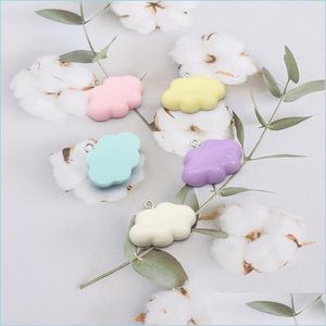 Charms Colour White Clouds Resin Charms Jewelry Pendants Components Diy Earrings Key Buckle Bag Small Pendant Adts Ornament Material Dhue8