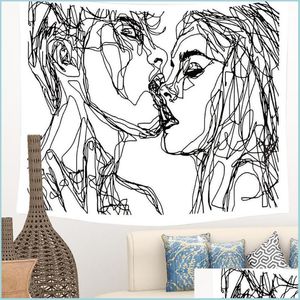 Party Decoration Kiss Tapestry Bordduk H￥llbar picknickmatta Bakgrund Studiopografi Prop Hemtillbeh￶r Drop Delivery Dh25V
