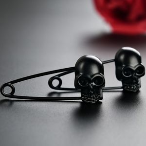 Black Skull Brooch Pin Skeleton Brooches Suit Lapel Pin Halloween Jewelry Gift