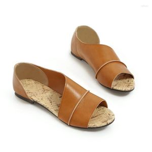 Sandals Oversize Large Size Big Summer Flat Ladies Women Shoes Woman Simple Folded Heel Open-toed