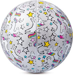 Basketball 27.5'' Official Size 5 Unicorn Youth Classic Sport Ball Game Indoor Outdoor for Girl Kids Teenage Christmas Halloween Birthday Gift