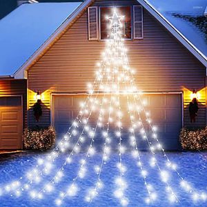 Strings Outdoor Star String Light Decorazione per albero di Natale 317 LED Luci a cascata per decorazioni da giardino