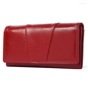 Portafogli Portafoglio da donna in vera pelle Pochette lunga Hasp Stilista femminile Portamonete di grande capacità Porta carte di telefono