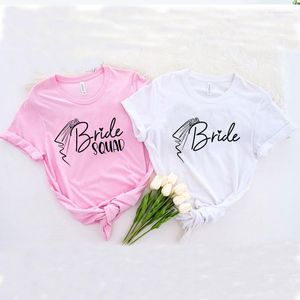 Camisetas para mujeres Camiseta para mujeres Escuadraduras de novia linda mujer camisa de novia de soltera de despedida