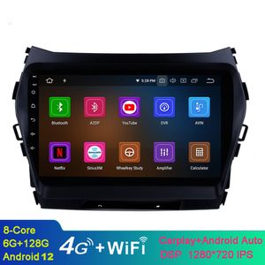 9 -calowy ekran dotykowy Android Car Video Radio GPS Nawigacja na 2013 r. 2014 Hyundai Santa Fe IX45 z Bluetooth Wi -Fi USB SWC