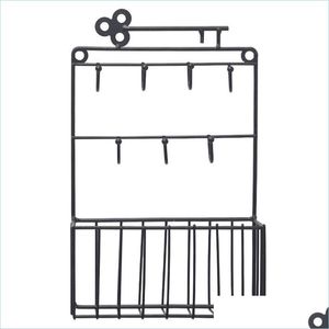 Bathroom Storage Organization Nordic Style Racks Wrought Iron Wall Mounted Shelf Holder Coat Hooks Lot Drop Delivery 2021 Home Garde Dhph7