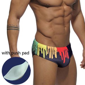 Costumi da bagno da uomo Nuovi uomini europei e americani Paint Print Slip moda Beach Spa Giovanile sexy bauli Quick Dry J220913