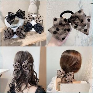 Haarspangen Haarspangen Haarspangen Frauen Netting Wave Point Haarnadel Kopfseil Dame Mädchen Schwarz Beige Schleife Mode Frühling Clip Vielseitig Ac Dh9Cf