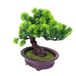 Dekorativa blommor krukv￤xter konstgjorda tallar bonsai f￶r hemmakontorets bordsdekoration