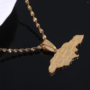 Подвесные ожерелья из нержавеющей стали золотой цвет ямайки колье мода Ямайский флаг украшения